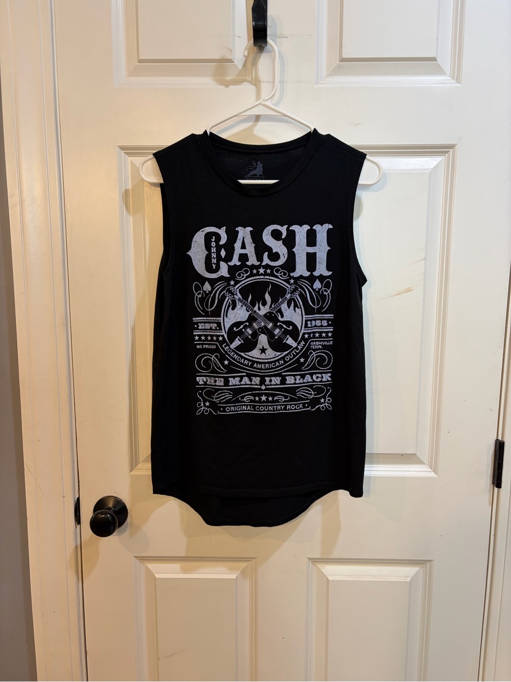 Black Johnny Cash Sleeveless Tee